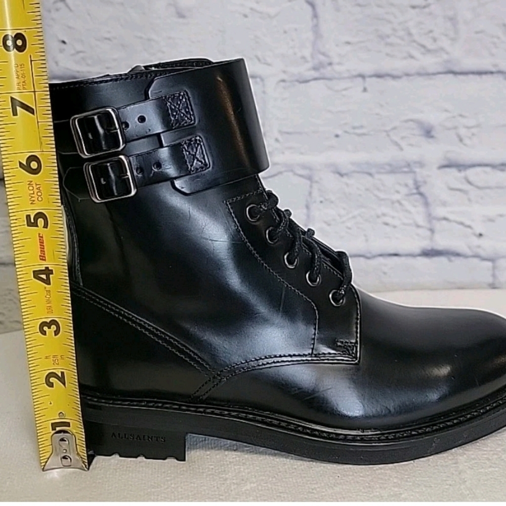All Saints Women's Brigade All Leather Black Combat Boots Size 6 NWOT - Picture 9 of 13